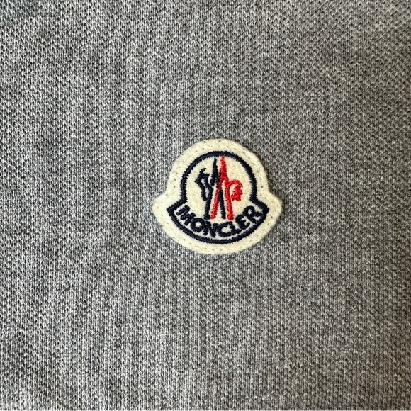 Moncler Maglia Gray Patch Long Sleeve Polo men’s size L - Picture 4 of 12